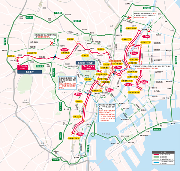 マラソンコースの地図