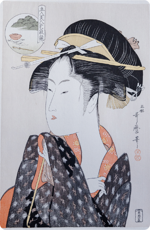 喜多川歌麿「五大美人愛敬競」の画像