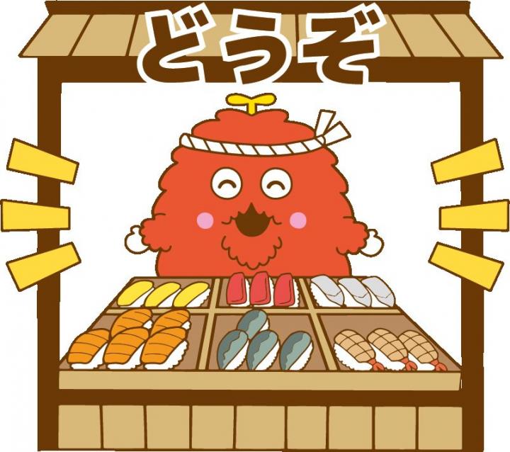 すし屋台のラインスタンプの画像