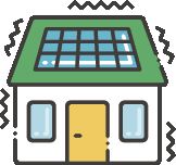 地震や台風のときの家の画像