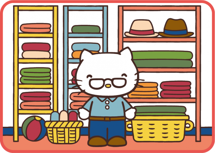 快適なお家の収納スペースのイラスト