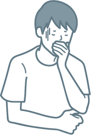 吐き気がある男性