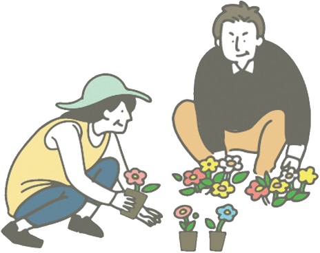 園芸ボランティアのイラスト