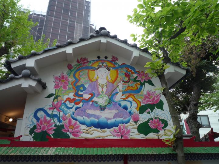 吉原弁財天本堂に描かれた壁画