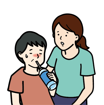 自分で補給する人と見守る人のイメージ