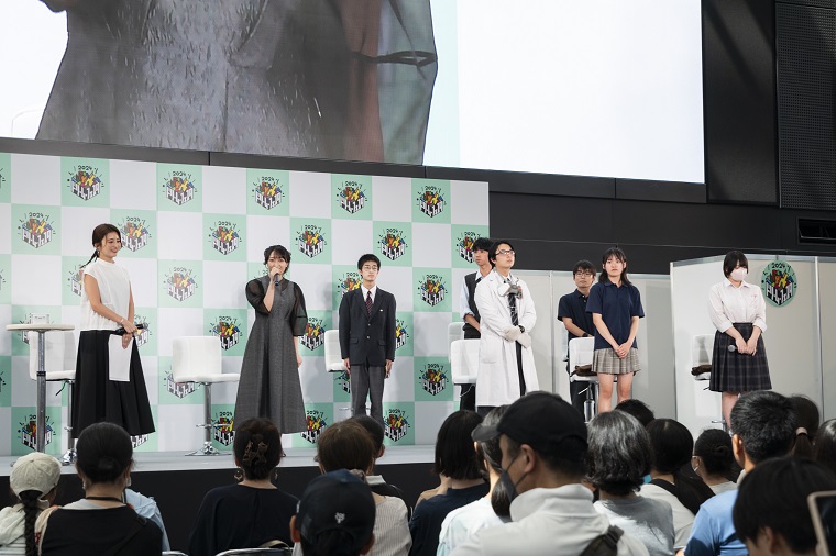 Talk show held on stage