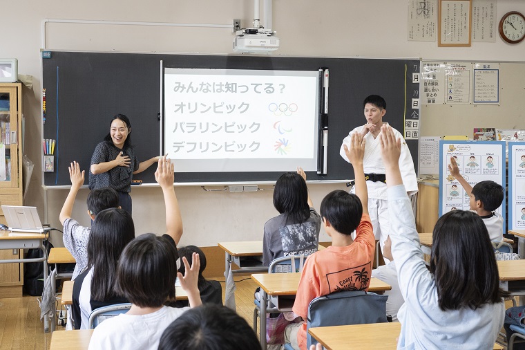 A scene from the special class at the elementary school classroom
