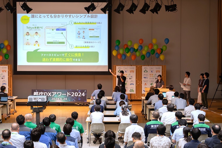 デジタル活用のプレゼンテーションを行う各局職員の写真