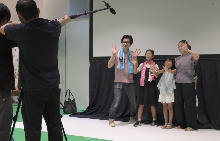 応援メッセージ動画の撮影の写真